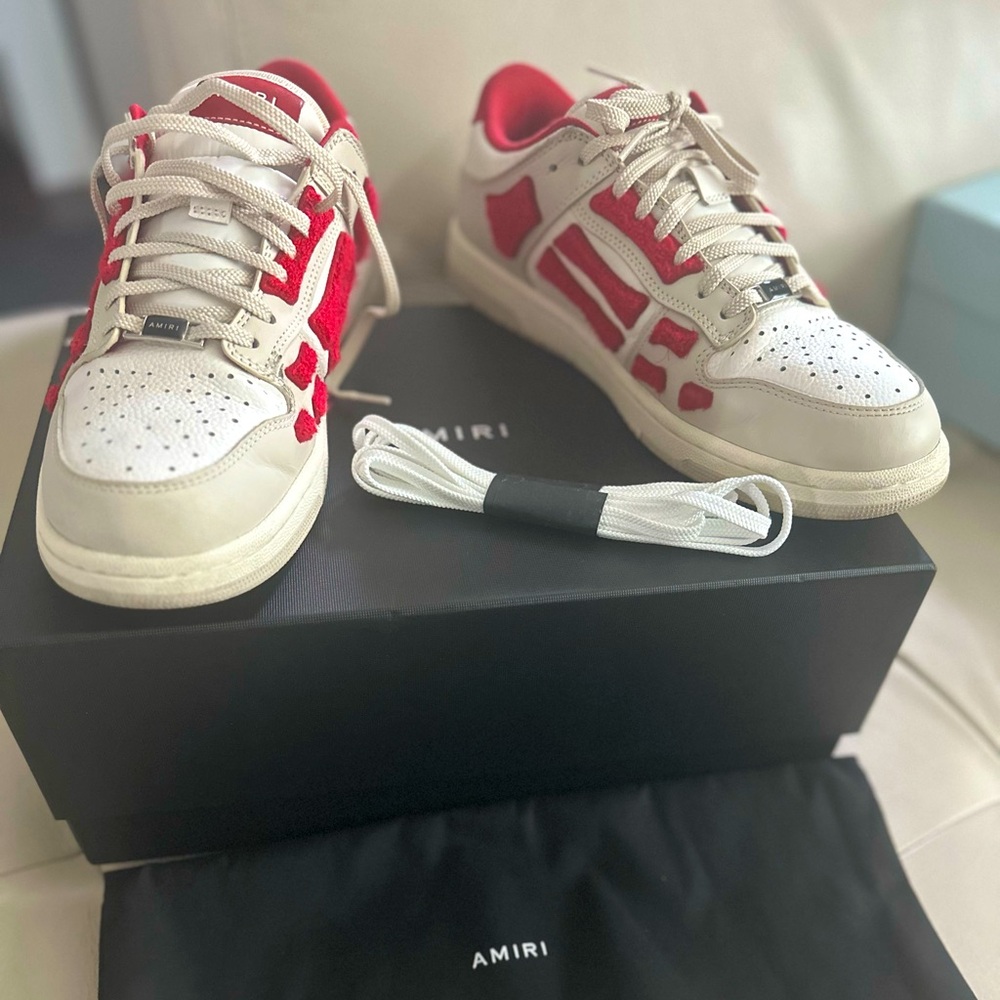 Used men’s Amiri sneakers with additional laces, dust bag and box